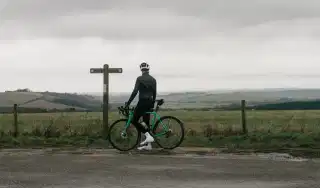 cyclist looking at the horizon